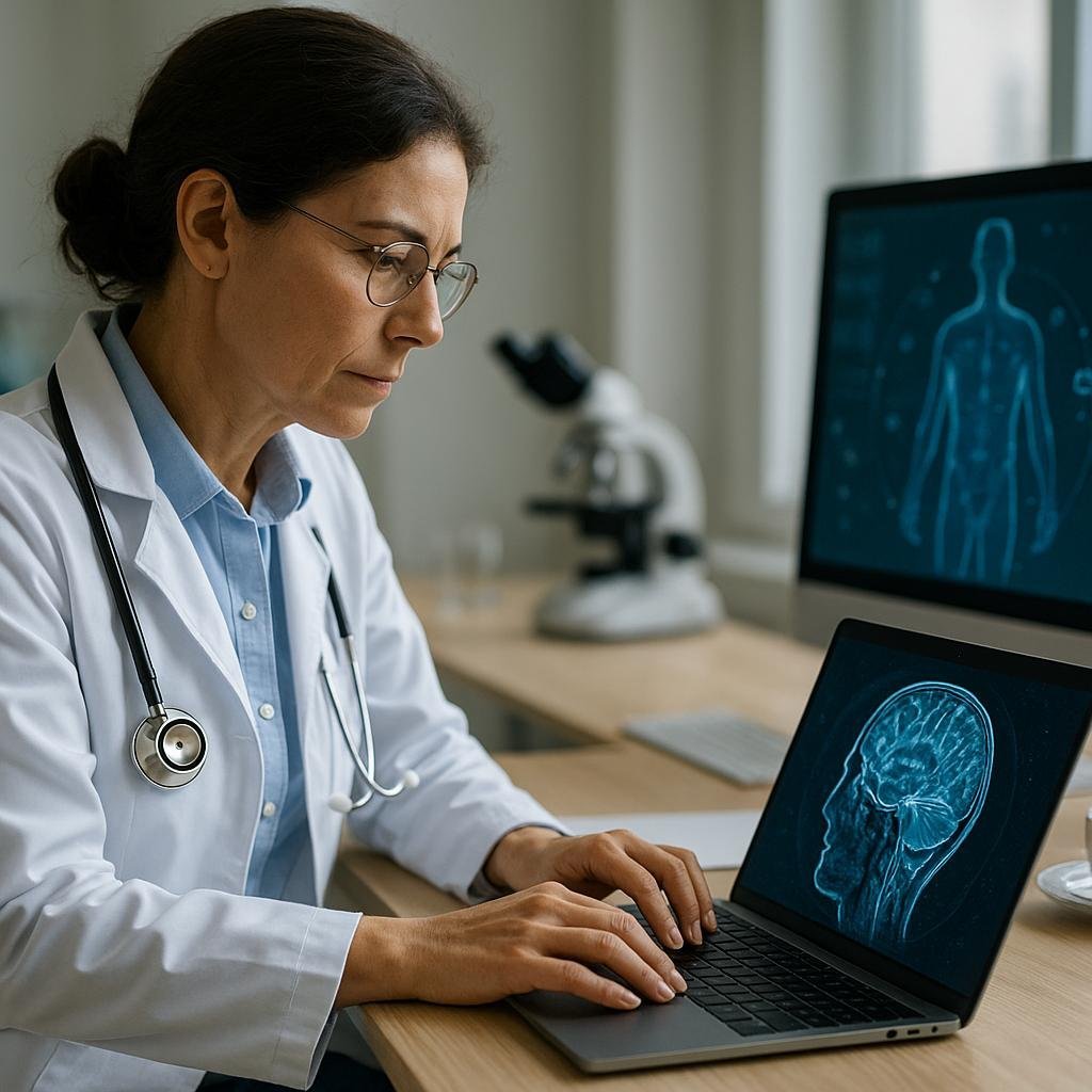 AI in Healthcare: From Early Diagnosis to Personalized Drug Discovery realistic photo of, award winning photograph, 50mm